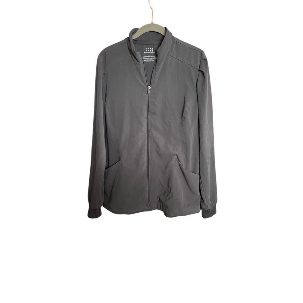 White cross men’s gray full zip to pocket jacket, size medium